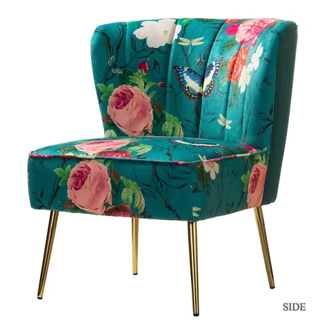 Karat Home Amata Accent Chair - Blue  MSRP $399.00 Cover