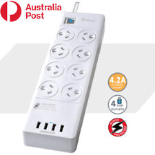 8 Outlet Surge Protected USB Power Board Powerboard
