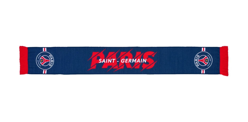 Paris Saint Germain Blue & Red Club Name & Crest Premium Scarf Official Licensed - Image 1 of 1