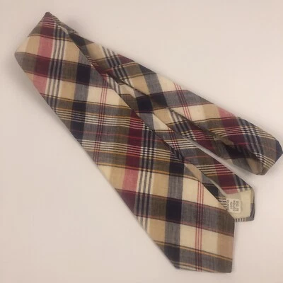 Corbata vintage Lands End 55" 3" algodón madras cuadros Foto 1 de 4