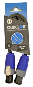 Cavo di Potenza Testata Cassa Speakon / Speakon 0,5 metri QuikLok Italian Top - Imagen 1 de 7