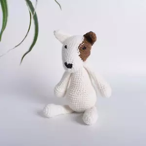 Englischer Bullterrier Amigurumi Tier gehäkelt Stofftier Kind Plüschtier hochwertig - Bild 1 von 3