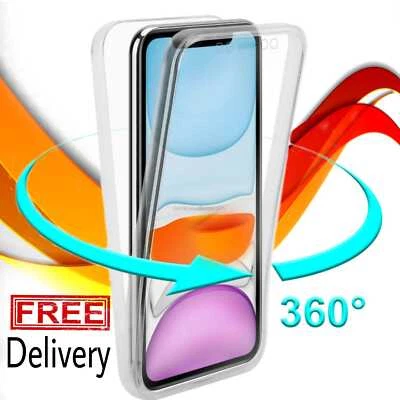 360 Clear Case For iPhone 6/7/8/X/11/12/13/14/15/16 Front Soft & Back Hard - Image 1 of 4