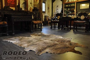 Alfombra de cuero de vaca exótica Brindle Rodeo - Imagen 1 de 3