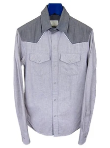 Band of Outsiders grau angerautes Flanell Western Hemd Gr. 0 XS - Bild 1 von 9