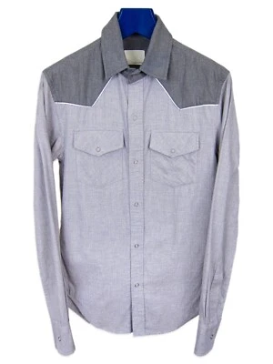 Band of Outsiders Gray Brushed Flannel Western Shirt sz 0 XS - Image 1 of 4