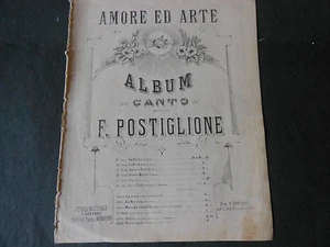 1800 SPARTITO MUSICALE ED.COTTRAU FRANCESCO POSTIGLIONE NAPOLI MAZURKA CANTABILE - Picture 1 of 1