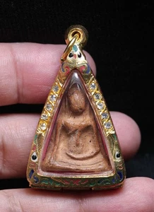 Phra Nangphaya Wat Nangphaya Temple,Clay Thai Amulet Pendant Lucky Fortune rich - Picture 1 of 12