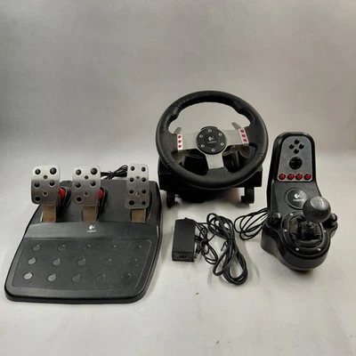 Logitech G27 Force Feedback Racing Wheel Pedals Shifter PC PS3 PS2 TESTED Works - Image 1 of 4