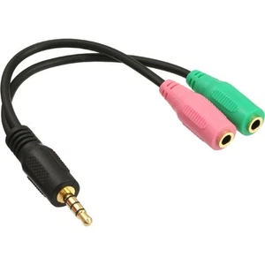 5x InLine Audio Headset Adapterkabel 3,5mm Klinke St 4pol. an 2x3,5mm Bu CTIA sc - Bild 1 von 2