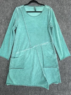 Vestido Cynthia Ashby Asimétrico Lavado Ácido Turquesa Mujer Talla XS Lagenlook Foto 1 de 4