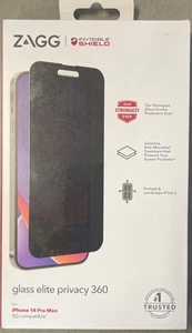 ZAGG InvisibleShield Glass Elite Privacy 360 Screen Protector  iPhone 14 Pro Max - Picture 1 of 2