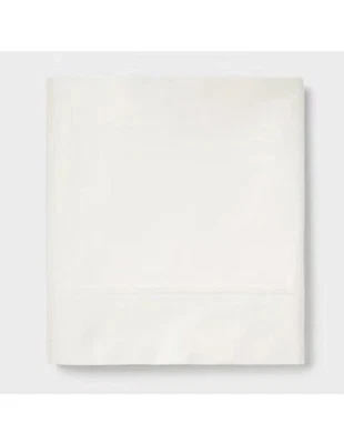 Queen 400 Thread Count Flat Sheet Sateen White 100% Cotton - Threshold - Image 1 of 2