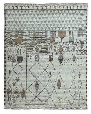 Moroccan Design Berber Rug. 100% Wool. Handmade Beni Ourain Carpet - Image 1 of 4