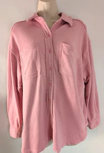 Aerie Womens Lumberjane Pink Shirt Sz XXS Oversized Grunge - Picture 1 of 11