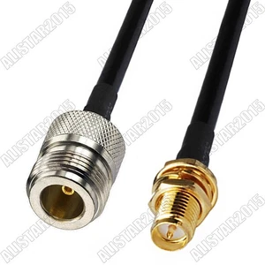 N Female to RP-SMA Female (Plug Pin) Connector Lot RF Pigtail Coaxial Cable RG58 - Picture 1 of 3