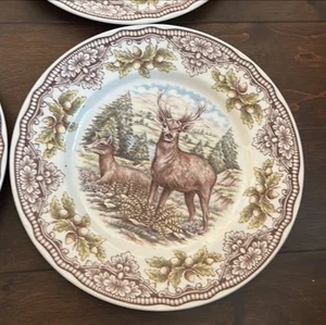 Royal Stafford Stag Deer 3 Dinner Plates New Fall Thanksgiving 11” Woodland - Picture 1 of 1