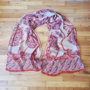 Nordstrom Vintage Made In Italy Seide Chiffon Rechteckschal 66" Paisley Print - Bild 1 von 12