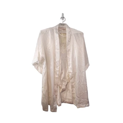 Delicado conjunto de lencería vintage nuevo con etiquetas talla M bata crema peluche una pieza satinado novia Foto 1 de 4