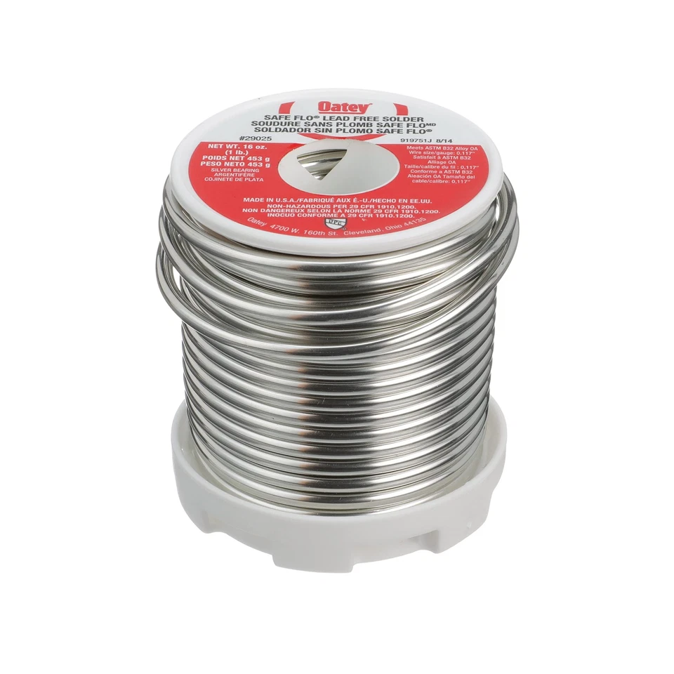 Oatey Safe Flo Lead Free Plumbing Wire Solder - Silver