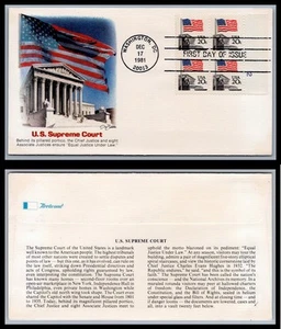 US FDC # 1894 20c Flag over Court  Fleetwood Plate Block 2 Right 1981, 9Q1205 - Picture 1 of 1