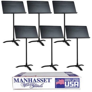 Manhaset Notenpult M48 Symphony Model (Sinfonieständer) schwarz 6er Set - Bild 1 von 6