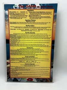 Menu From Your Favorite Restaurant THE OASIS ON LAKE TRAVIS Austin TX Texas - Picture 1 of 3