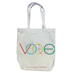 Bolso de Mano Vogue Magazine Lona Algodón Natural Gráfico Arco Iris - Imagen 1 de 3