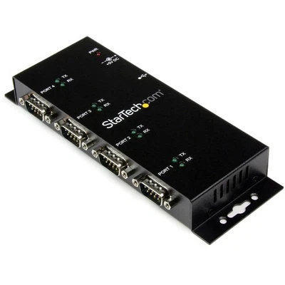 StarTech USB to Serial Adapter Hub - 4 Port - Industrial - Wall Mount - Din Rail - Image 1 of 4