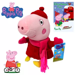 1PC CUTE 25CM PEPPA PIG WINTER PEPPA KIDS BABY SOFT PLUSH TOY DOLL BEAR GIFT - Picture 1 of 6