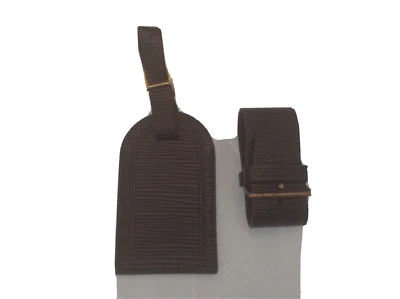 SOPORTE DE CORREA/etiqueta de dirección para KEEPALL/BANDOULIERE negro #6 LOUIS VUITTON EPI Foto 1 de 3