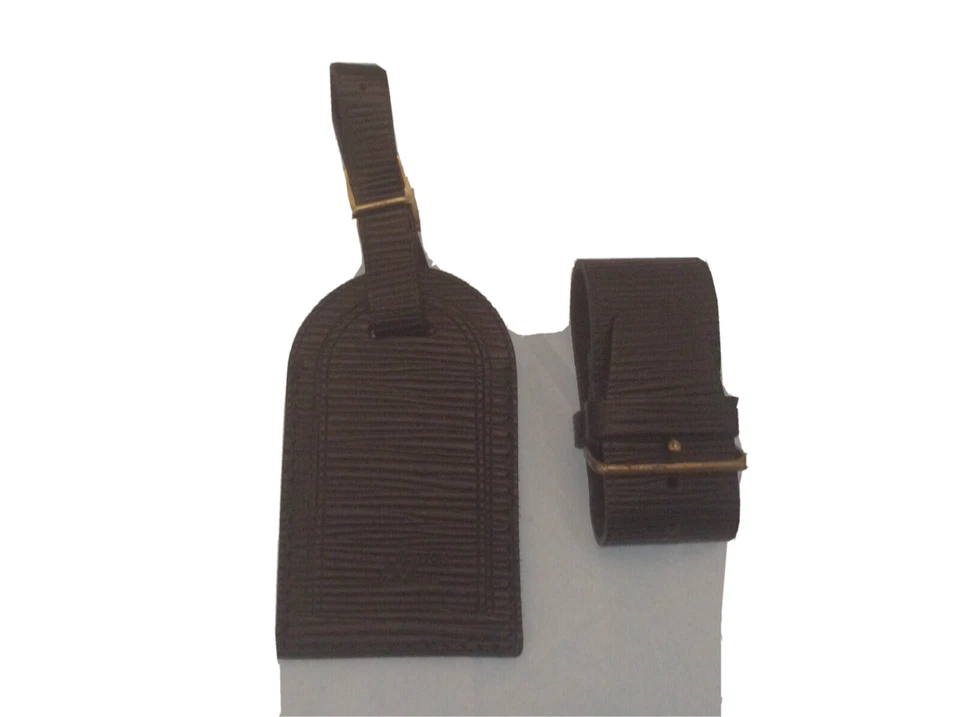 LOUIS VUITTON EPI Line STRAP HOLDER/Address Tag for KEEPALL/BANDOULIERE Black #6 - Image 1 of 3