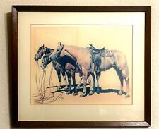 Daniel Cody Muller “Dan Muller” Western Art "Three Horses" Print 19w X 16 1/2 t.