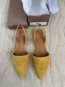 Franco sarto A-Graydon Yellow Suede Sling back Flats Size 8M - Picture 1 of 5