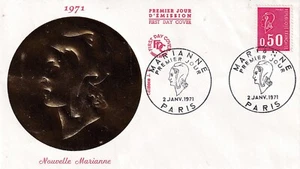 Enveloppe 1er jour Marianne de Becquet 0.50 1971 FDC 1 - Picture 1 of 2