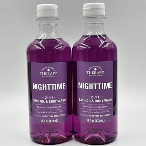 2 Pack Village Naturals Therapy Nighttime Foaming Bath Oil & Body Wash Lavender - Picture 1 of 6