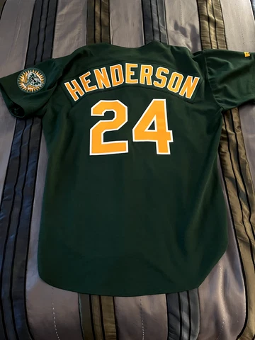 Rickey Henderson Oakland Athletics Authentic Russell Alternate Green Jersey 48 Cover