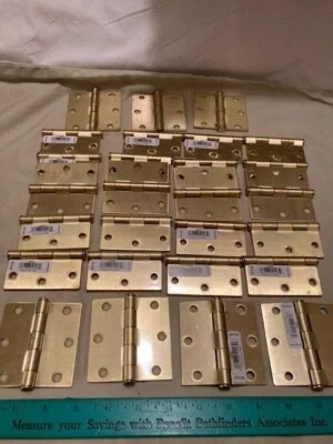 GROSSHANDEL MENGE - 27 STAHL/SATINIERTE MESSINGOBERFLÄCHE 3" X 3" FIX PIN SCHARNIERE - NEU - Bild 1 von 4