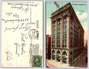 Tarjeta postal S750 Cincinnati Ohio HAVLIN HOTEL 1914 - Imagen 1 de 1