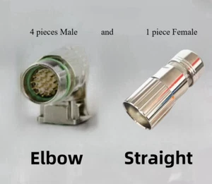 4 Pieces M23 Encoder Power Male Connectors and 1 Piece Female Connector - Picture 1 of 8
