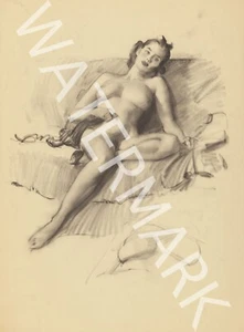 Reclining Nude - Gil Elvgren - Classic Image - 10x8 Photo Print - Picture 1 of 1