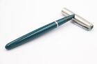 Vintage Parker 51 Fountain Pen - Teal Green w/ Silver Tone Accents