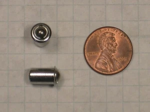 SAFE #R3066-US26 SOLID BRASS BULLET CATCH, 1/4" DIAMETER, POLISHED CHROME-PLATED - Picture 1 of 2