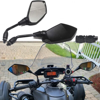 For Can-Am Ryker Outlander ATV UTV Motorcycle Rearview Side Mirrors + 7/8" Clamp - Image 1 of 4