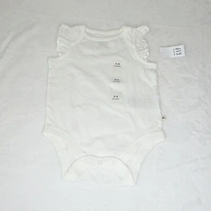 Baby Gap ärmelloser Body Rüschen Flügelärmel 3 - 6 Monate weiß NEU Neu mit Etikett - Bild 1 von 2