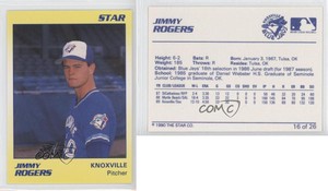 1990 Star Knoxville Blue Jays Jim Rogers Jimmy Rogers #16