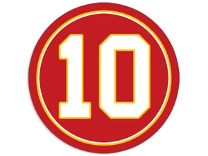 3 inch Round Number 10 Sticker (chiefs colors decal pacheco vinyl car decal #10) - Picture 1 of 1