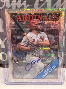 Alec Burleson RC 2023 Topps Series 2 1988 Topps Silver Pack Chrome Auto 104/299