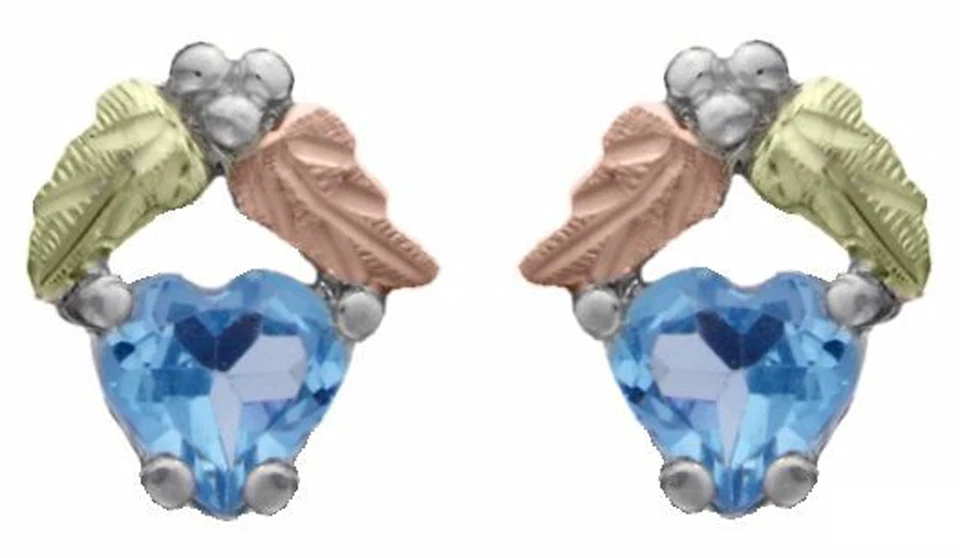 Pendientes Dakota Black Hills oro y plata creados en laboratorio topacio azul circonita cúbica GSE084BT Foto 1 de 1