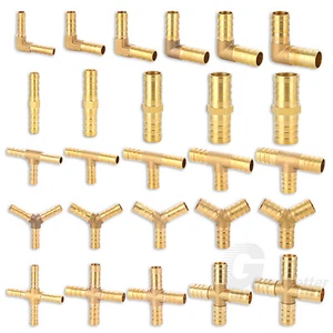 Schlauchverbinder Messing Fitting Gerade Winkel T-Stück Y-Stück K-Stück Stutzen - Picture 1 of 43